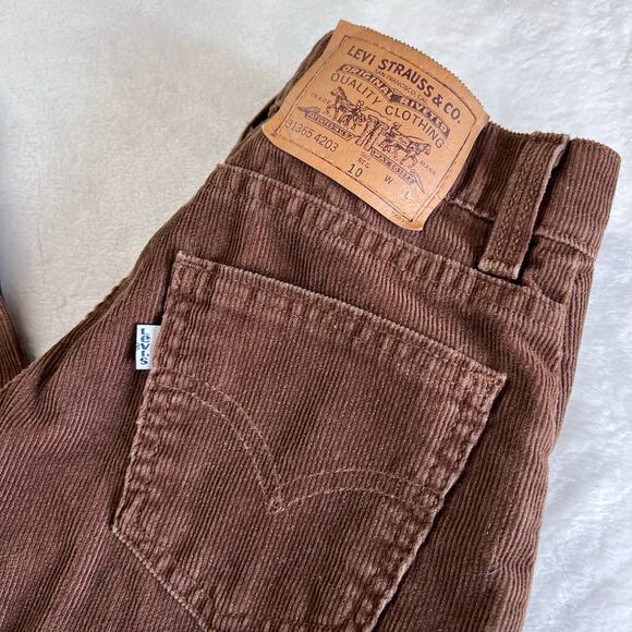 Levi's Vintage Boys Kids Brown Corduroy Pants size 10 Regular 1997 24X27 USA - Picture 6 of 9